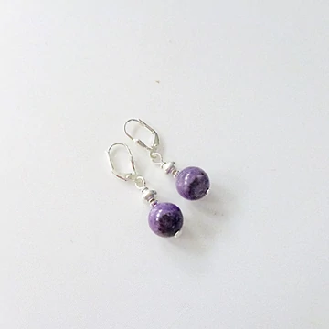 Csaroit egyedi ezüst fülbevaló 10 mm