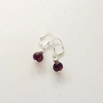 Borostyán sötét nugget fülbevaló ezüst