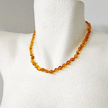 Borostyán nugget lánc 43 cm