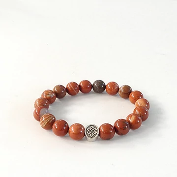 Vörös jáspis női - férfi karkötő 10 mm köztessel Vörös jáspis női - férfi karkötő 10 mm köztessel