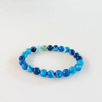 Festett kék achát karkötő 8 mm Festett kék achát karkötő 8 mm