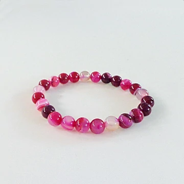 Festett pink achát karkötő 8 mm Festett pink achát karkötő 8 mm