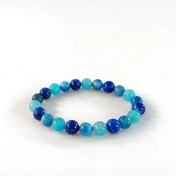 Amazonit - apatit - lápisz karkötő 8 mm