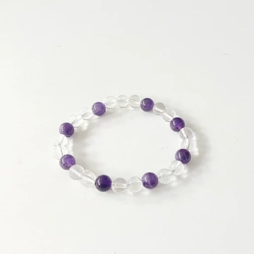 Hegyikristály - ametiszt karkötő 8 mm Hegyikristály - ametiszt karkötő 8 mm