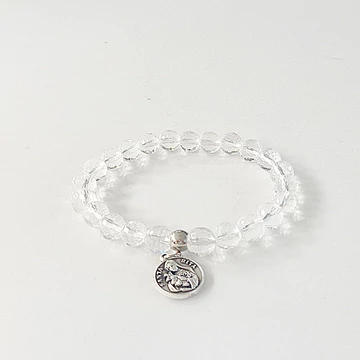 Fazettált hegyikristály karkötő 8 mm medálos