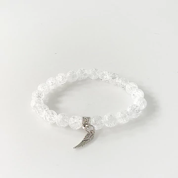 Repesztett hegyikristály karkötő medálos 8 mm