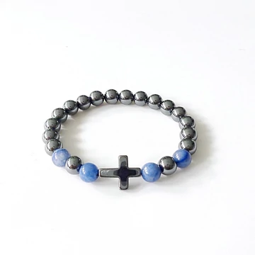Hematit - kékkvarc karkötő 8 mm Hematit - kékkvarc karkötő 8 mm