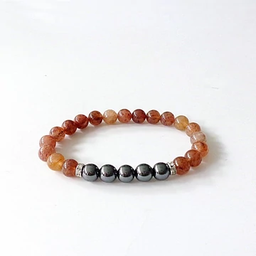 Hematitos kvarc - hematit karkötő 8 mm Hematitos kvarc - hematit karkötő 8 mm