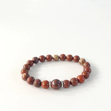 Breccsa jáspis karkötő köztessel 8 mm Breccsa jáspis karkötő köztessel 8 mm