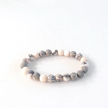 Zebra jáspisnak nevezett karkötő matt 8 mm Zebra jáspisnak nevezett karkötő matt 8 mm