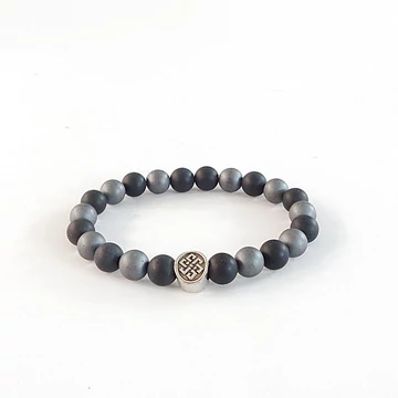 Matt ónix - matt hematit női - férfi karkötő 8 mm Matt ónix - matt hematit női - férfi karkötő 8 mm