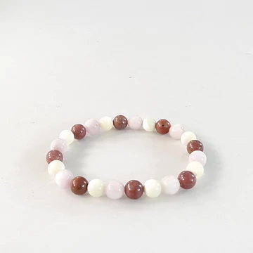Kunzit - rodonit - gyöngyház karkötő 8 mm Kunzit - rodonit - gyöngyház karkötő 8 mm