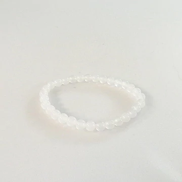 Fehér achát női - férfi karkötő 6 mm Fehér achát női - férfi karkötő 6 mm