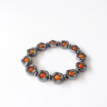 Hematit - karneol karkötő Hematit - karneol karkötő