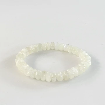 Szivárványholdkő korong karkötő