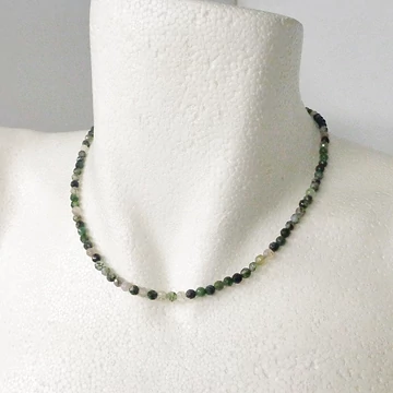 Mohaachát fazettalt nyaklánc 4 mm 40 cm Mohaachát fazettalt nyaklánc 4 mm 40 cm