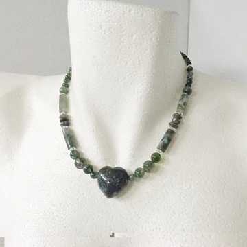 Mohaachát egyedi szíves lánc 43 cm Mohaachát egyedi szíves lánc 43 cm