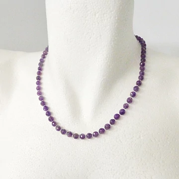 Ametiszt fazettált lánc 6 mm 45 cm Ametiszt fazettált lánc 6 mm 45 cm