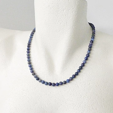 Dumortierit nyaklánc 6 mm  46 cm