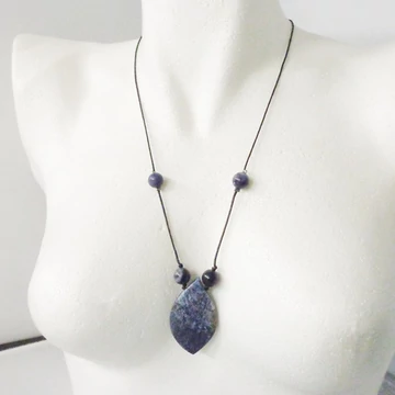 Dumortierit női - férfi egyedi lánc 60 cm