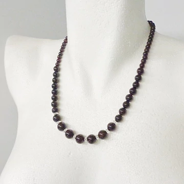  Gránát növekvő lánc hegyikristály korongokkal 50 cm