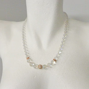 Aurakvarc hegyikristály növekvő lánc strasszgolyóval