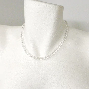 Fazettált hegyikristály lánc 6 mm 42 cm