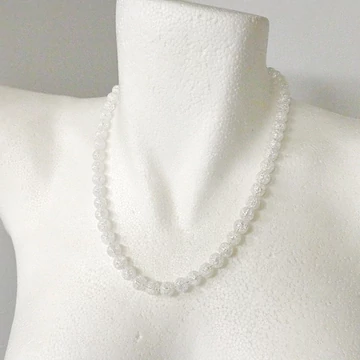Repesztett hegyikristály nyaklánc 8 mm 50 cm