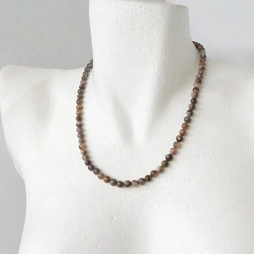 Fekete holdkő nyaklánc 6 mm 50 cm