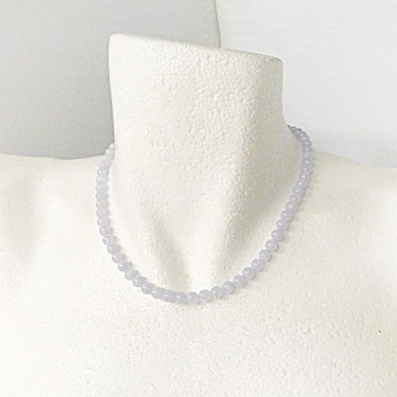 Kalcedon nyaklánc AA 6 mm 42 cm