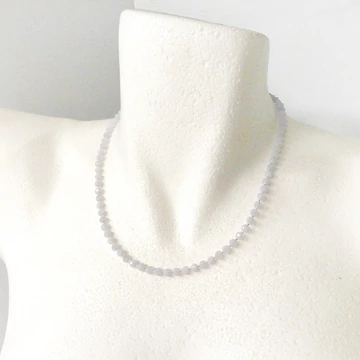 Kalcedon fazettált lánc 5 mm