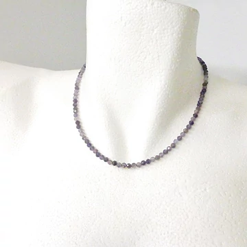 Kordierit - (iolit) fazettált 4 mm-es lánc 42 cm