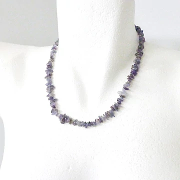 Kordierit (iolit) szemcsés nyaklánc