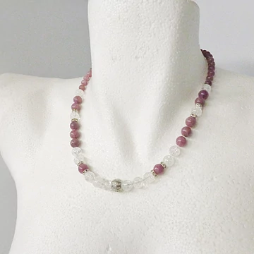 Lepidolit lánc strassz golyóval
