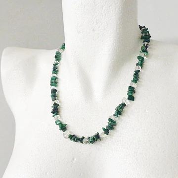Malachit - hegyikristály szemcse lánc