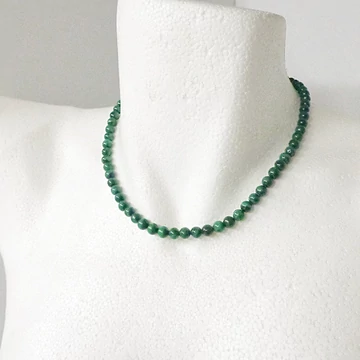 Malachit nyaklánc 6 mm 40 cm