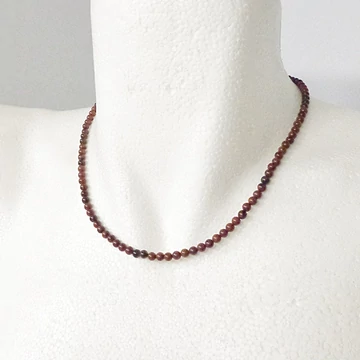 Mahagóni obszidián női - férfi lánc 6 mm 42 cm