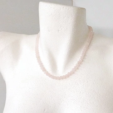 Rózsakvarc fazettált nyaklánc 6 mm Rózsakvarc fazettált nyaklánc 6 mm