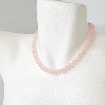Rózsakvarc lánc 8 mm 42 cm Rózsakvarc lánc 8 mm 42 cm
