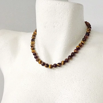 Tigrisszem női - férfi nyaklánc 8 mm 42 cm