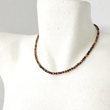 Tigrisszem fazettált lánc 4mm 42 cm