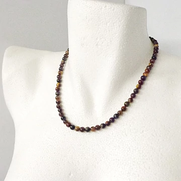 Tigris- sólyom- macskaszem női-férfi lánc  6 mm 46 cm