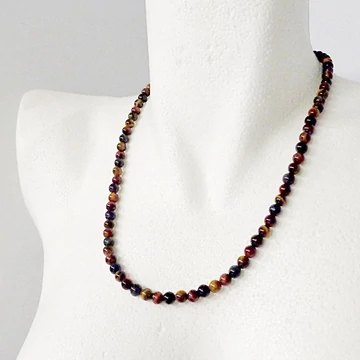 Tigris- sólyom- macskaszem női-férfi lánc 6 mm  52 cm