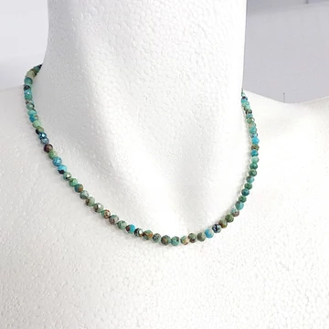 Türkiz fazettált AB nyaklánc 4 mm 42 cm Türkiz fazettált AB nyaklánc 4 mm 42 cm