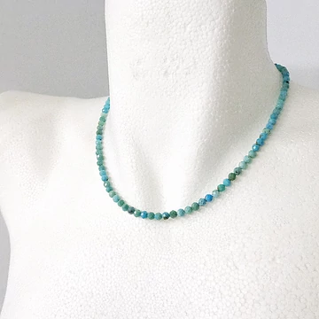 Türkiz fazettált extra lánc 4 mm 42 cm Türkiz fazettált extra lánc 4 mm 42 cm