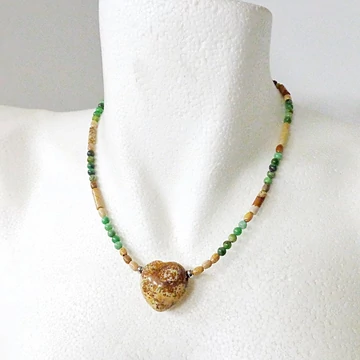 Variscit - képjáspis szíves lánc