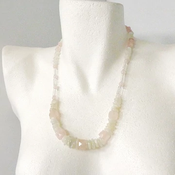 Holdkő - rózsakvarc egyedi lánc Holdkő - rózsakvarc egyedi lánc