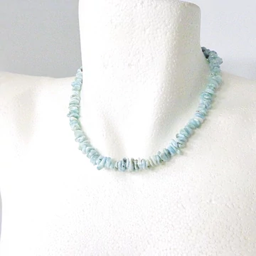 Larimár lapos nugget nyaklánc 42 cm