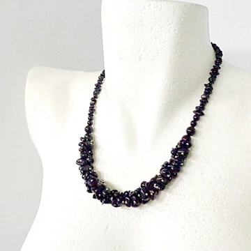 Fekete turmalin egyedi szemcsés lánc