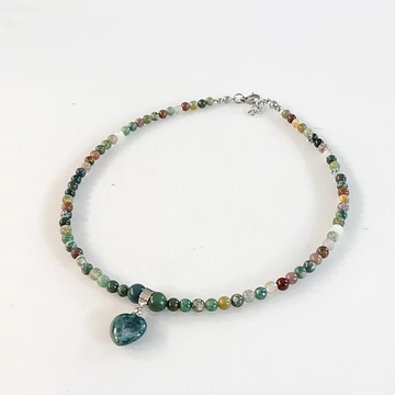 Gyermek lánc indiai achát medálos  4 mm